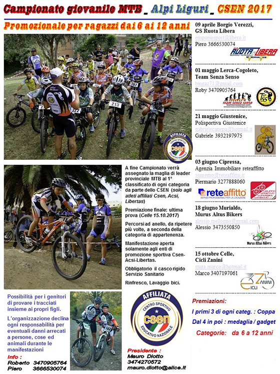 Locandina_Campionato giovanile MTB _ Alpi Liguri - CSEN 2017